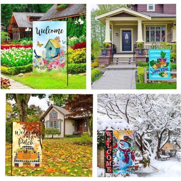 Seasonal Garden Flags Set of 12 Double Sided Easter Spring Garden Flag - Picture 4 of 7